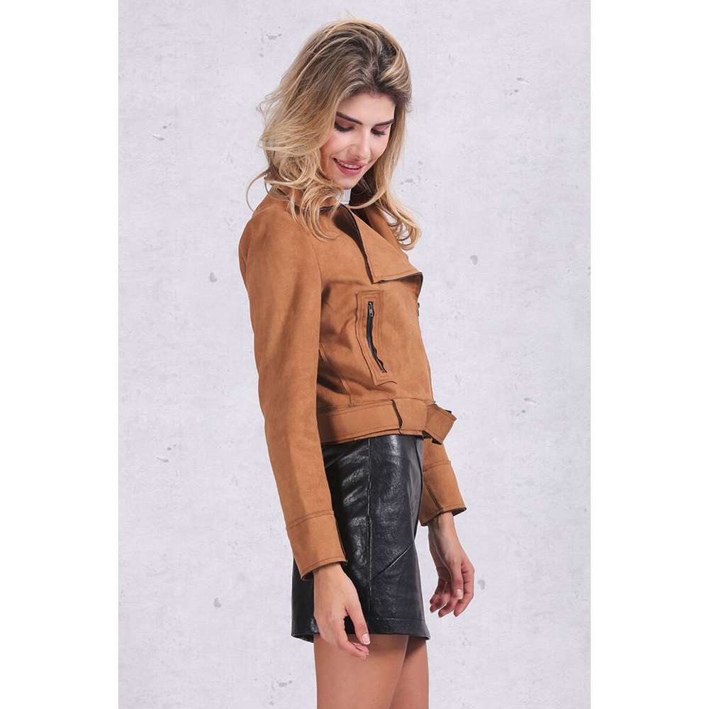 NEW! Suede Biker Jacket - Picture 2 of 8